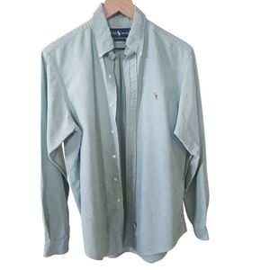 Ralph Lauren Men's Light Mint Green Button Down Shirt Size 15 1/2     35